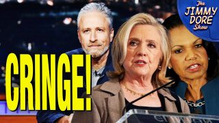 Jon Stewart Gives Tongue Bath To War Criminals Hillary & Condi Rice