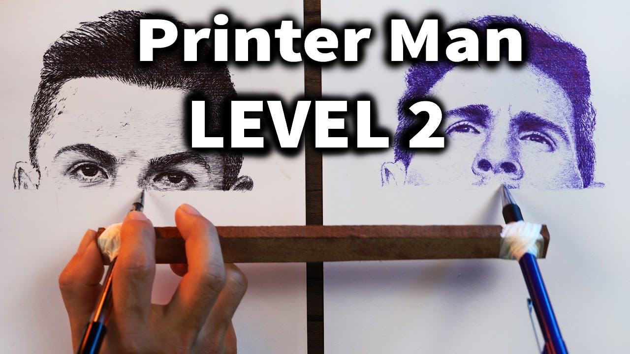 Draw Like A Printer LEVEL 2 – Drawing Ronaldo vs Messi