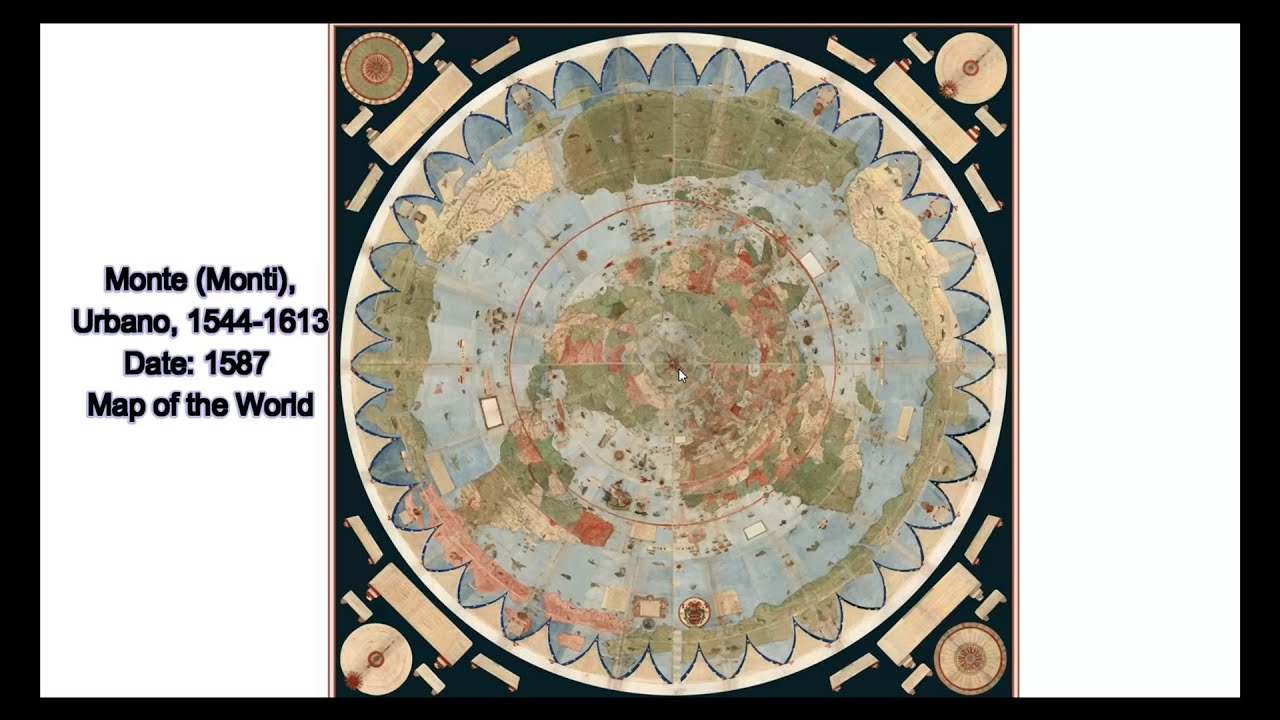 Flat Earth Map Shows what is behind the Ice wall  by  Monte (Monti), Urbano 1587 #2018Flatearth